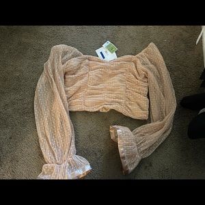 Woven Material , Sweatheart Rouched Blouse